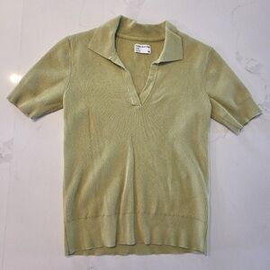 Linen Cotton Blend Frank And Oak Short Sleeve Knit Top